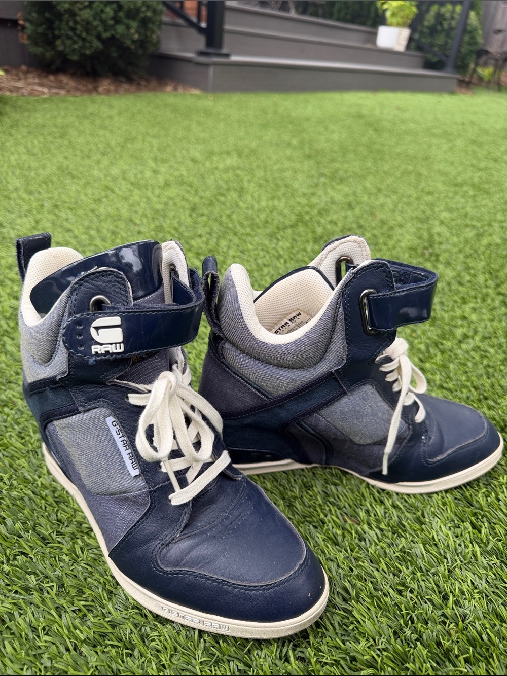 G-Star Navy High-Top Sneaker Heels